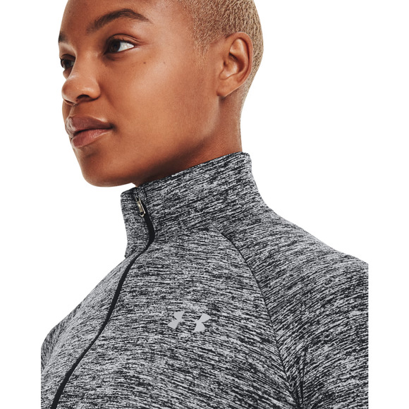 Women's Under Armour Tech Half-Zip Twist Long-Sleeve Pullover - Black L - Picture 3 of 3